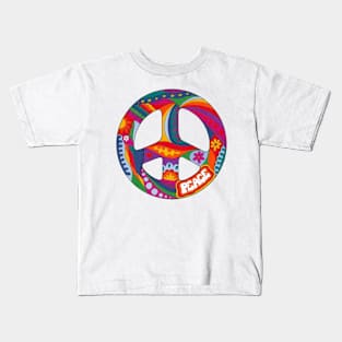 Psychedelic Peace Symbol Kids T-Shirt